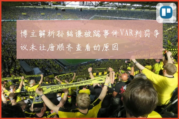 博主解析孙铭谦被踹事件VAR判罚争议未让唐顺齐查看的原因